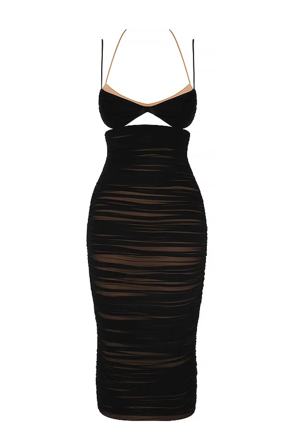 Starzon Cutout Ruched Midi Dress