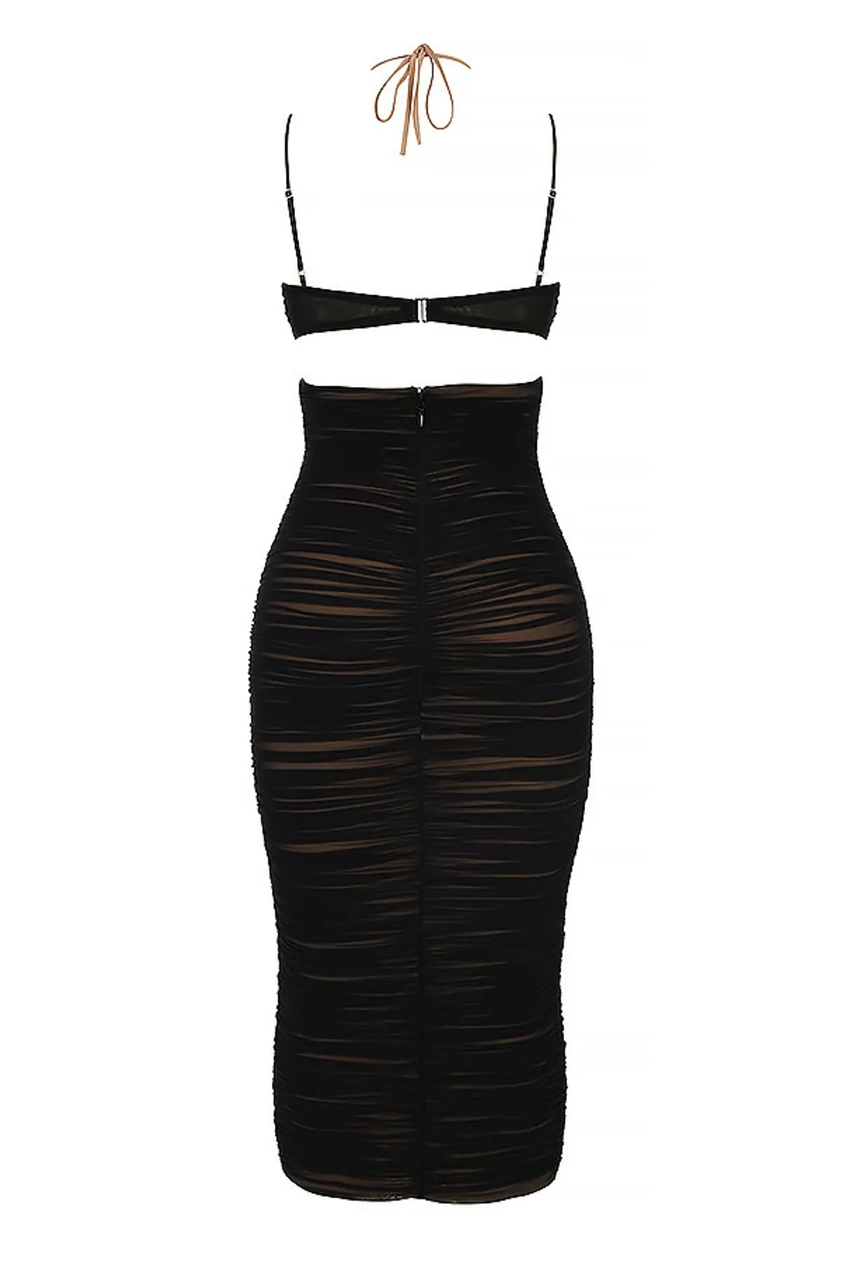Starzon Cutout Ruched Midi Dress