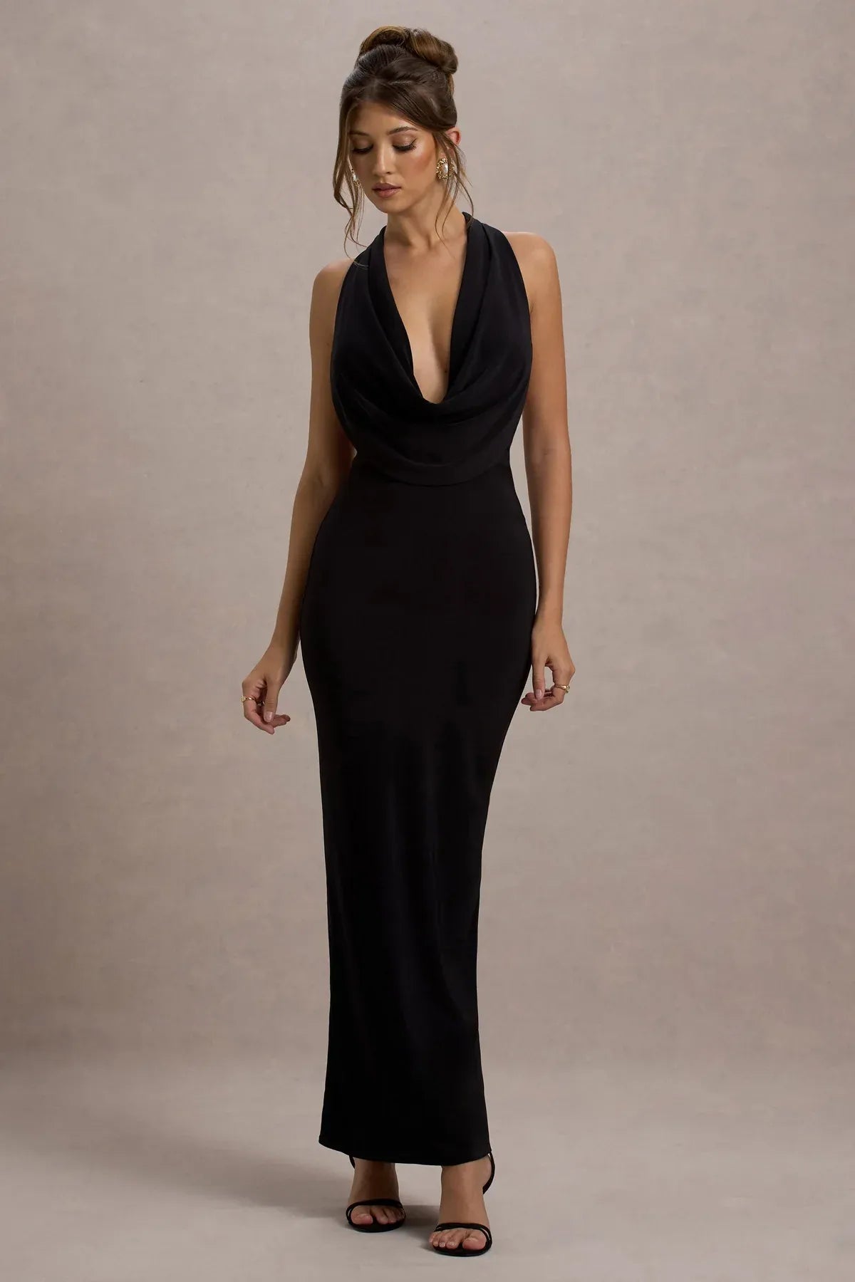 Plunge Neck Maxi Dress