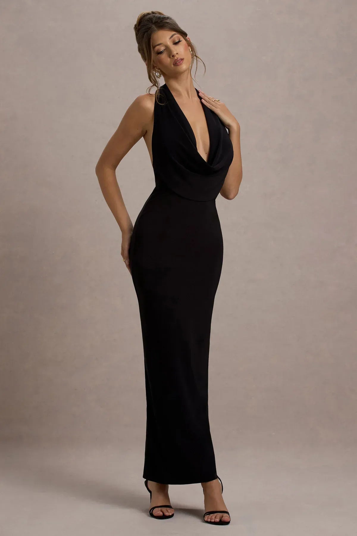 Plunge Neck Maxi Dress