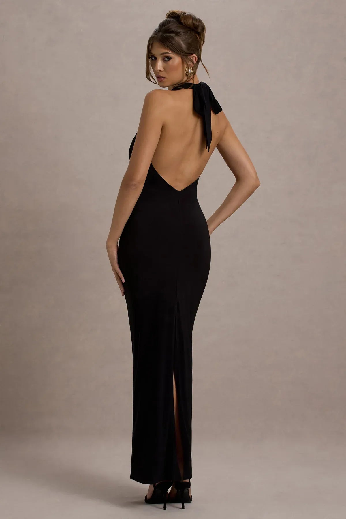 Plunge Neck Maxi Dress