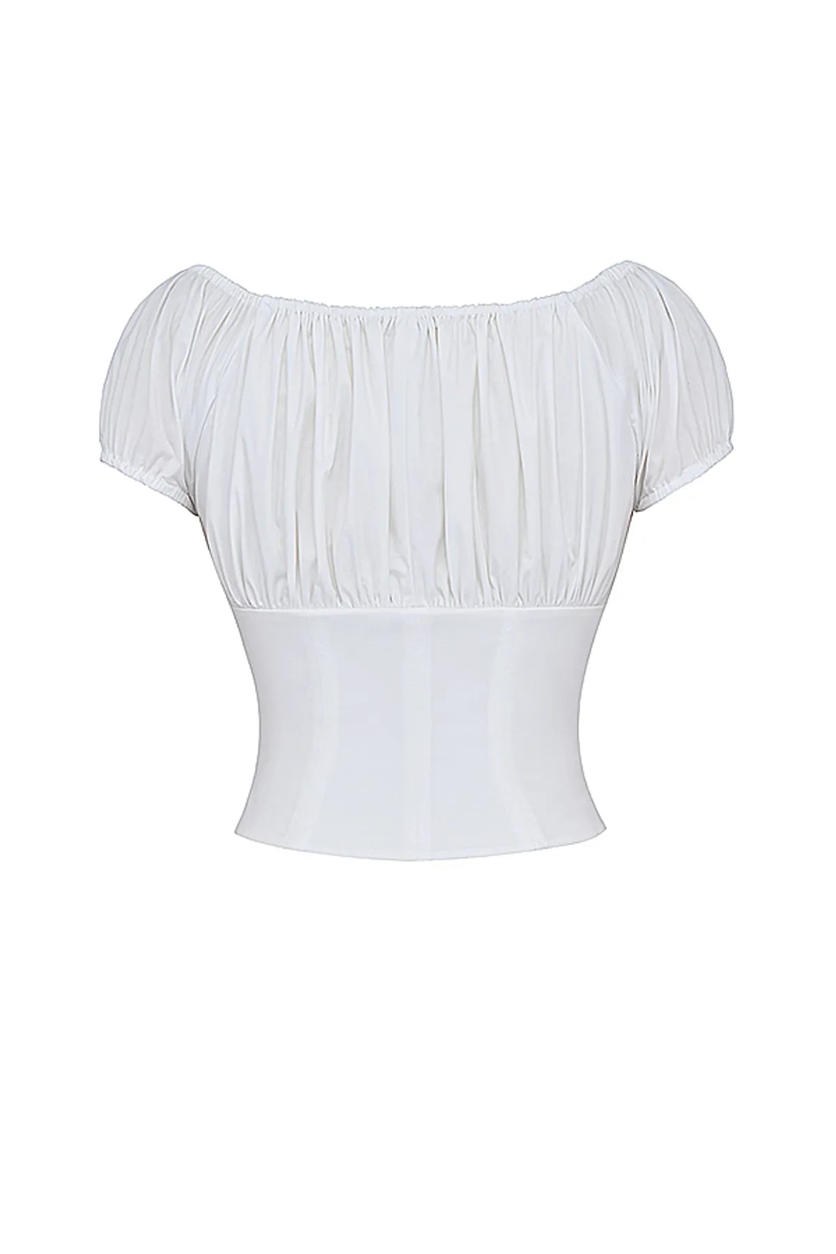 Kitty White Gathered Top