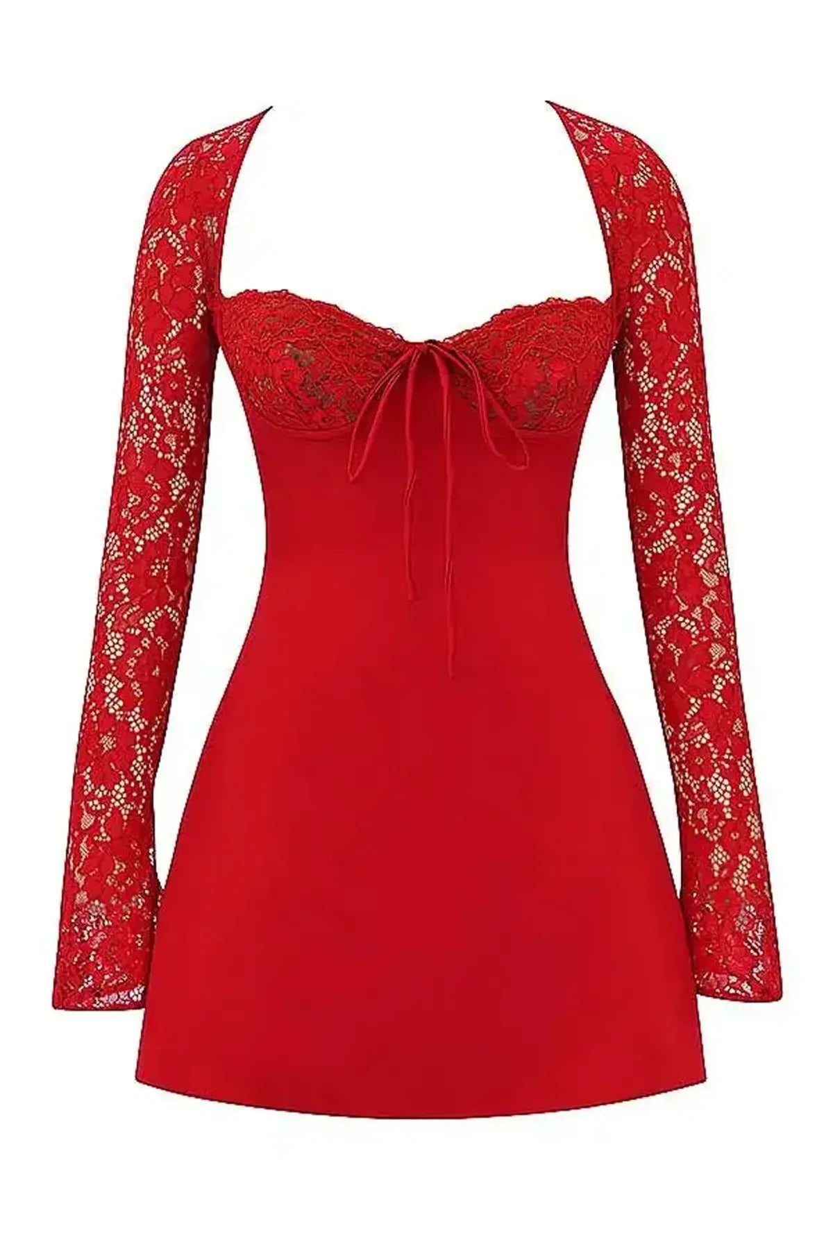Red-Womens-A-Line-Mini-Dress-For-Women