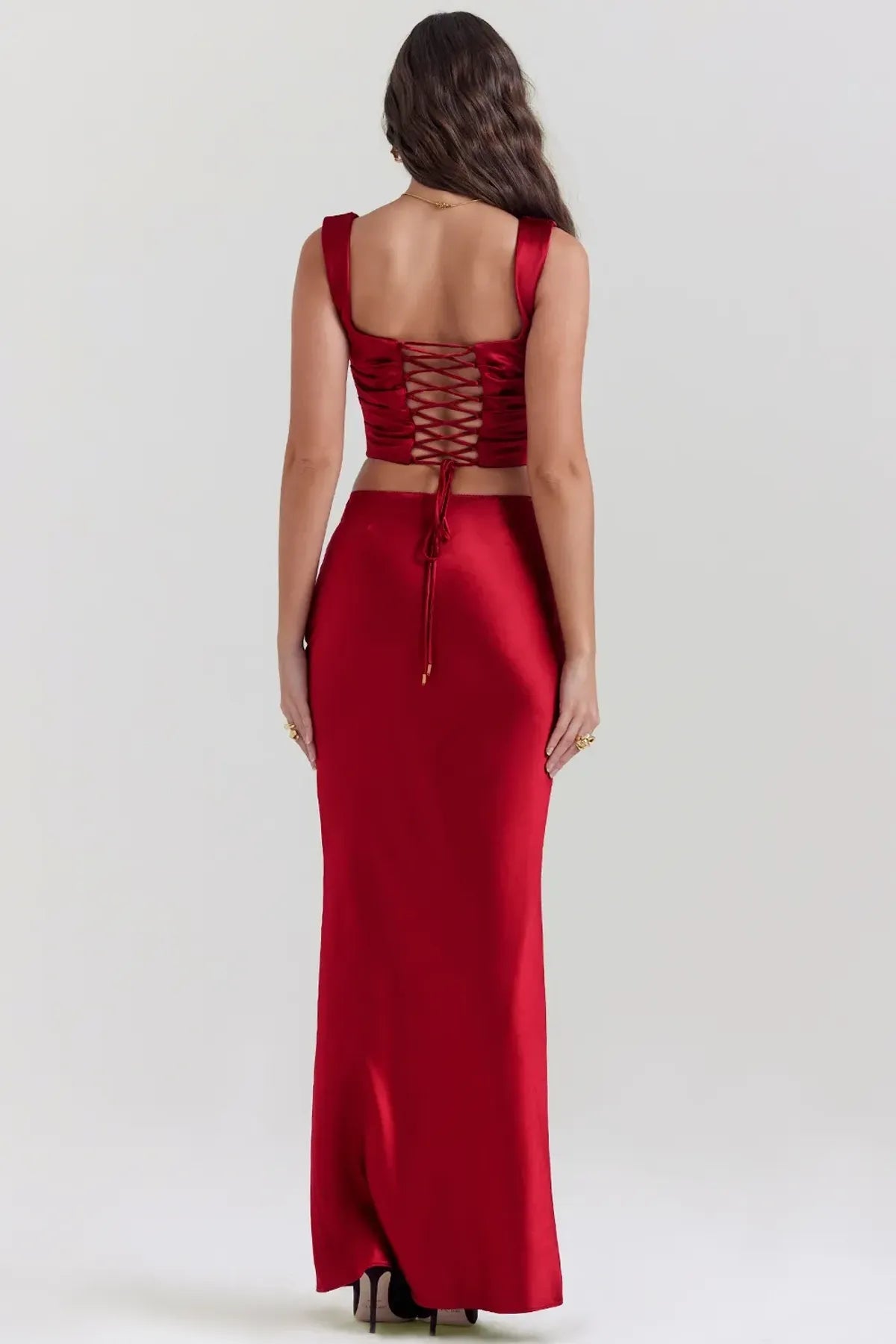 Ruby-Red-Satin-Bias-Cut-Corset-And-Maxi-Skirt
