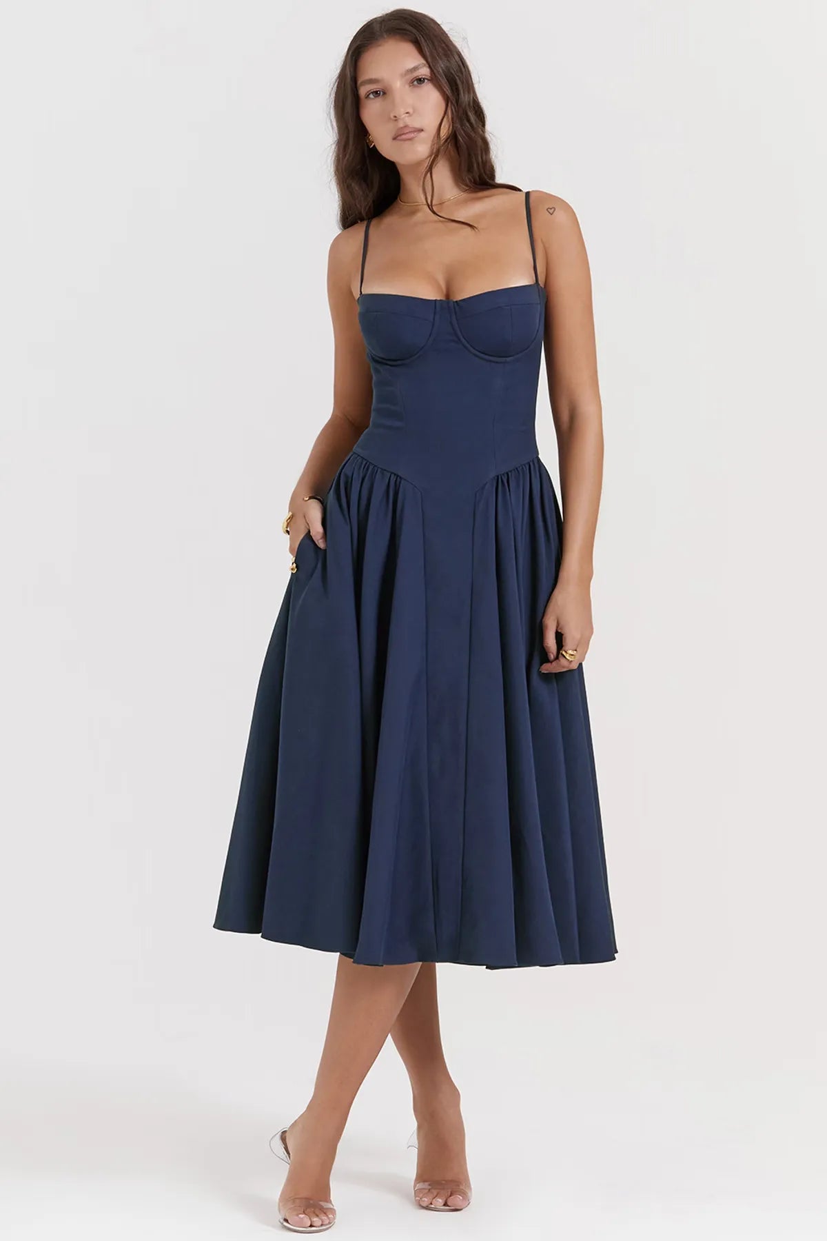 Star French Navy Corset Dress