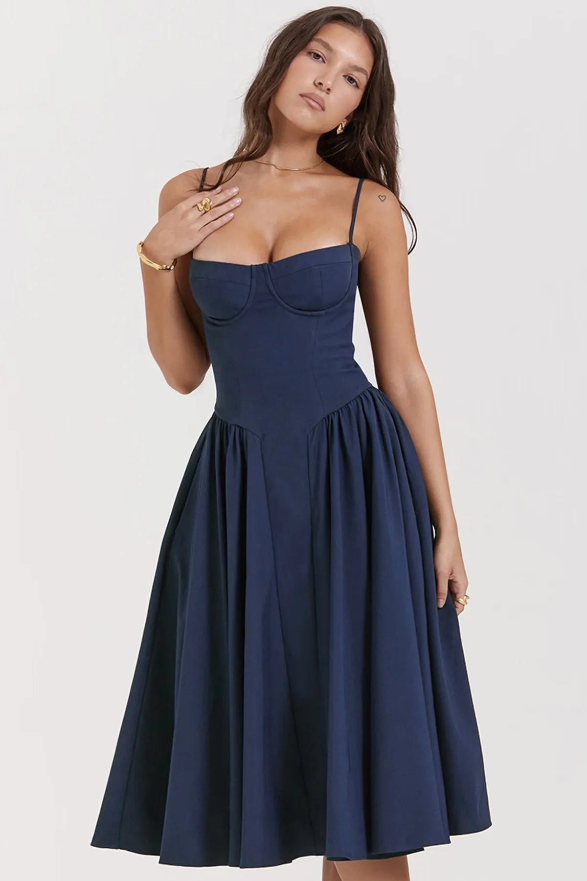 Star French Navy Corset Dress