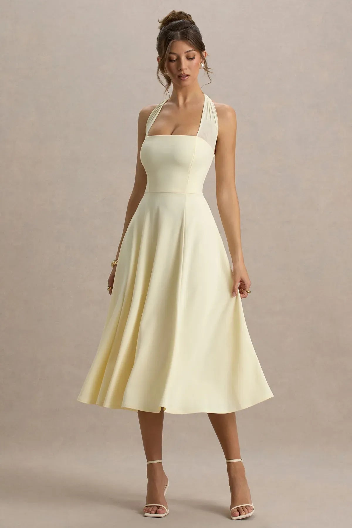 Lemon-Tale-Halter-Neck-Midi-Dress