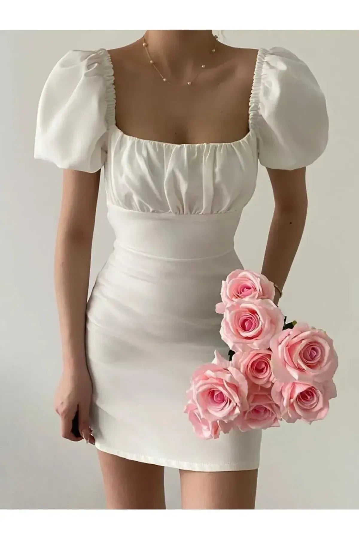 White-Pastel-Backless-Dress-For-Women---Girls