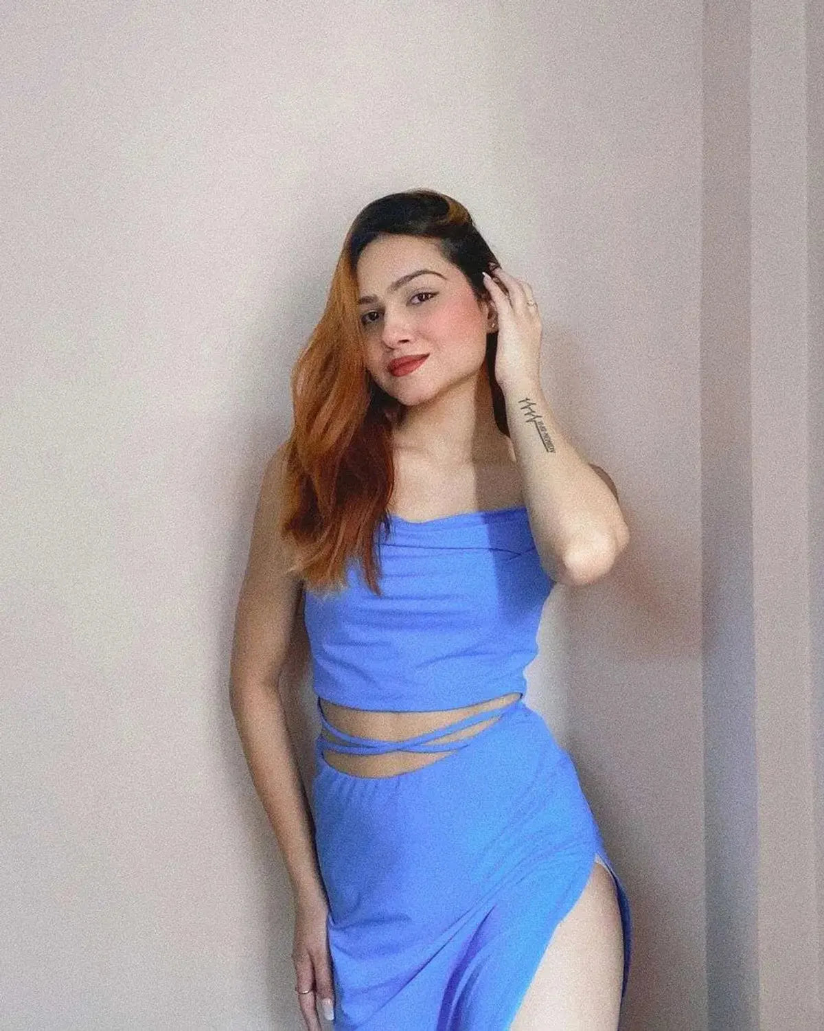 Baby Blue Cut Out Crisscross Bodycon Dress