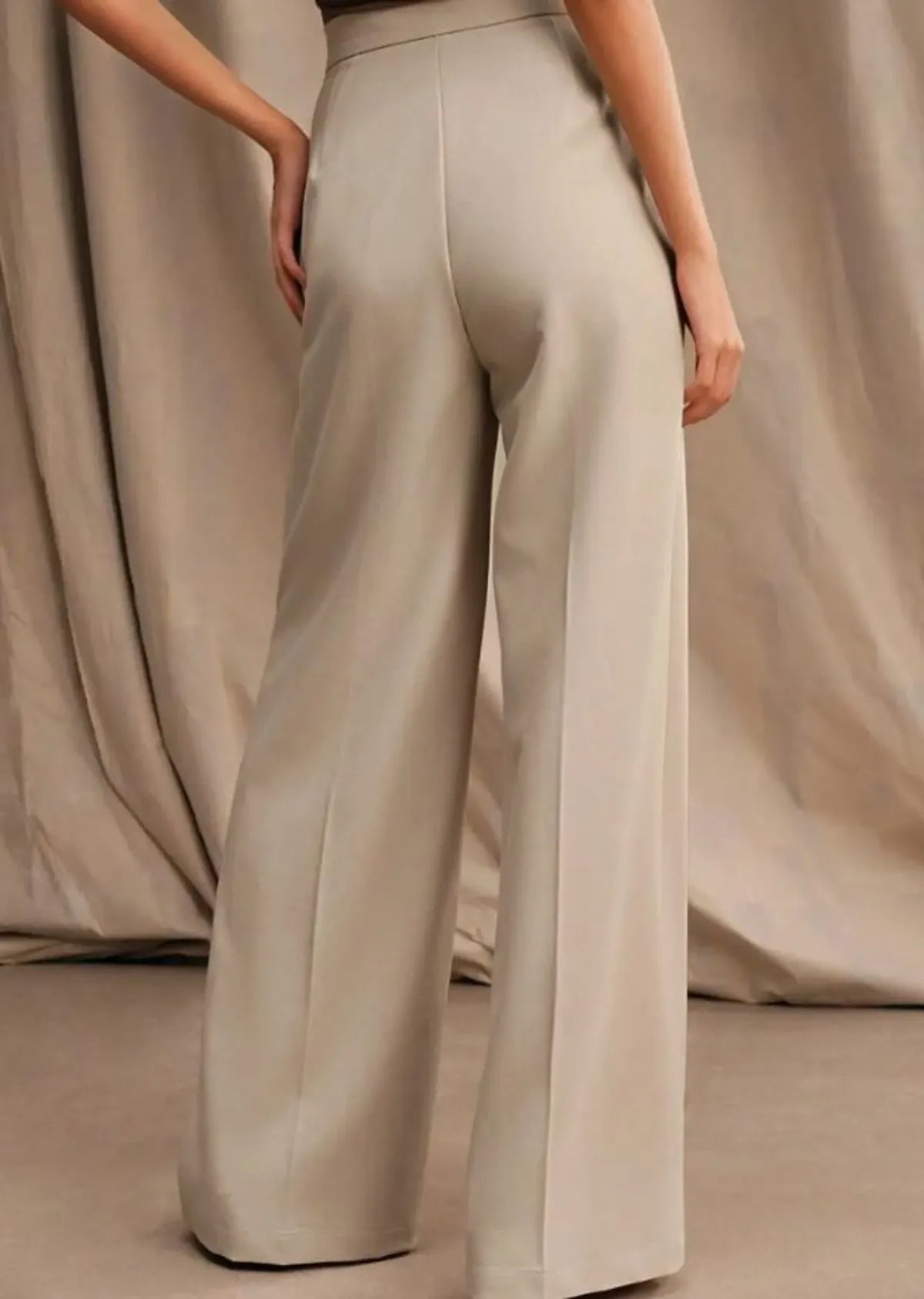 Beige-Womens-Wide-Leg-High-Rise-Trousers-With-Tie-Waist