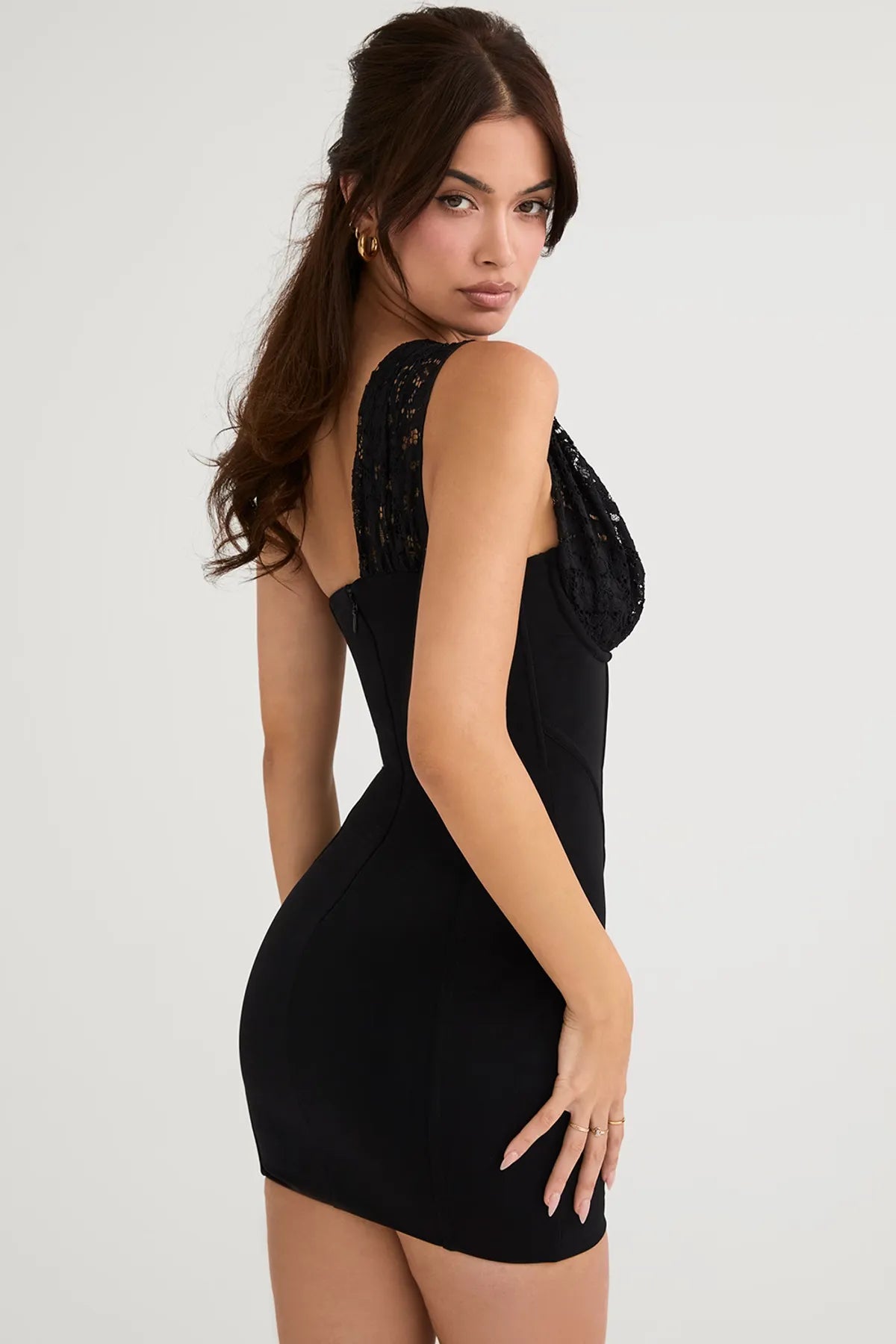 Lily Black Lace Mini Dress