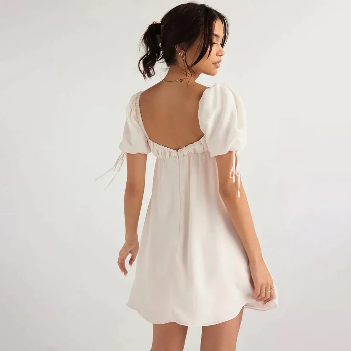 Princess Ivory Georgette Mini Dress