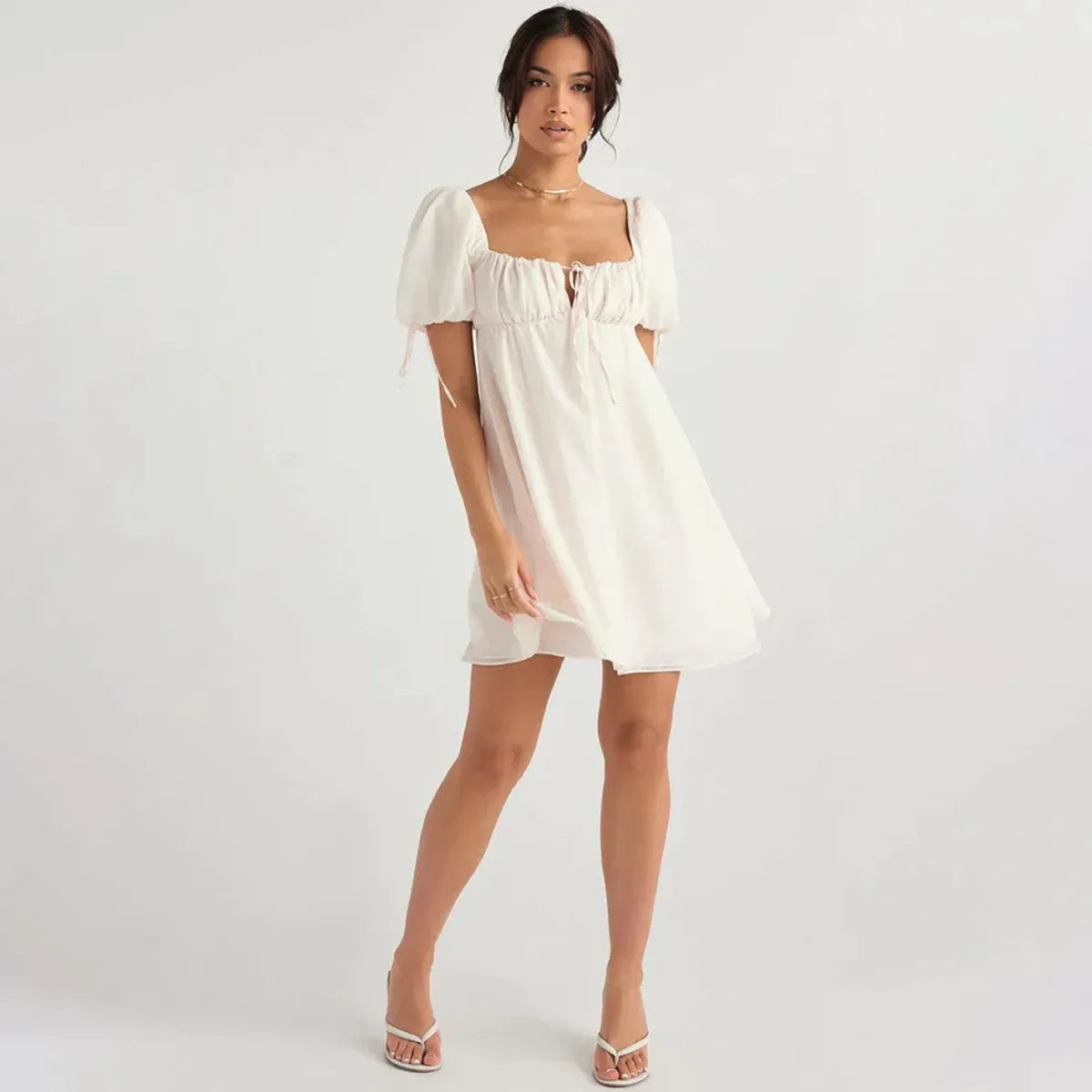 Princess Ivory Georgette Mini Dress