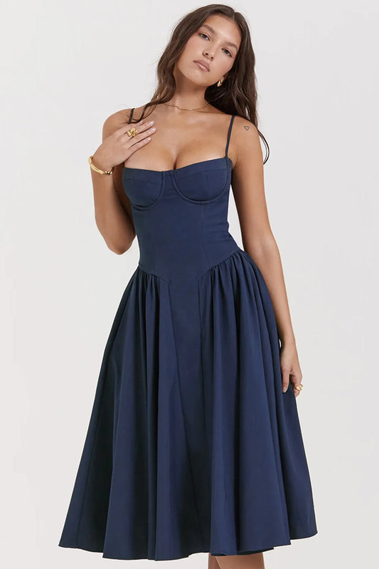 Star French Navy Corset Dress