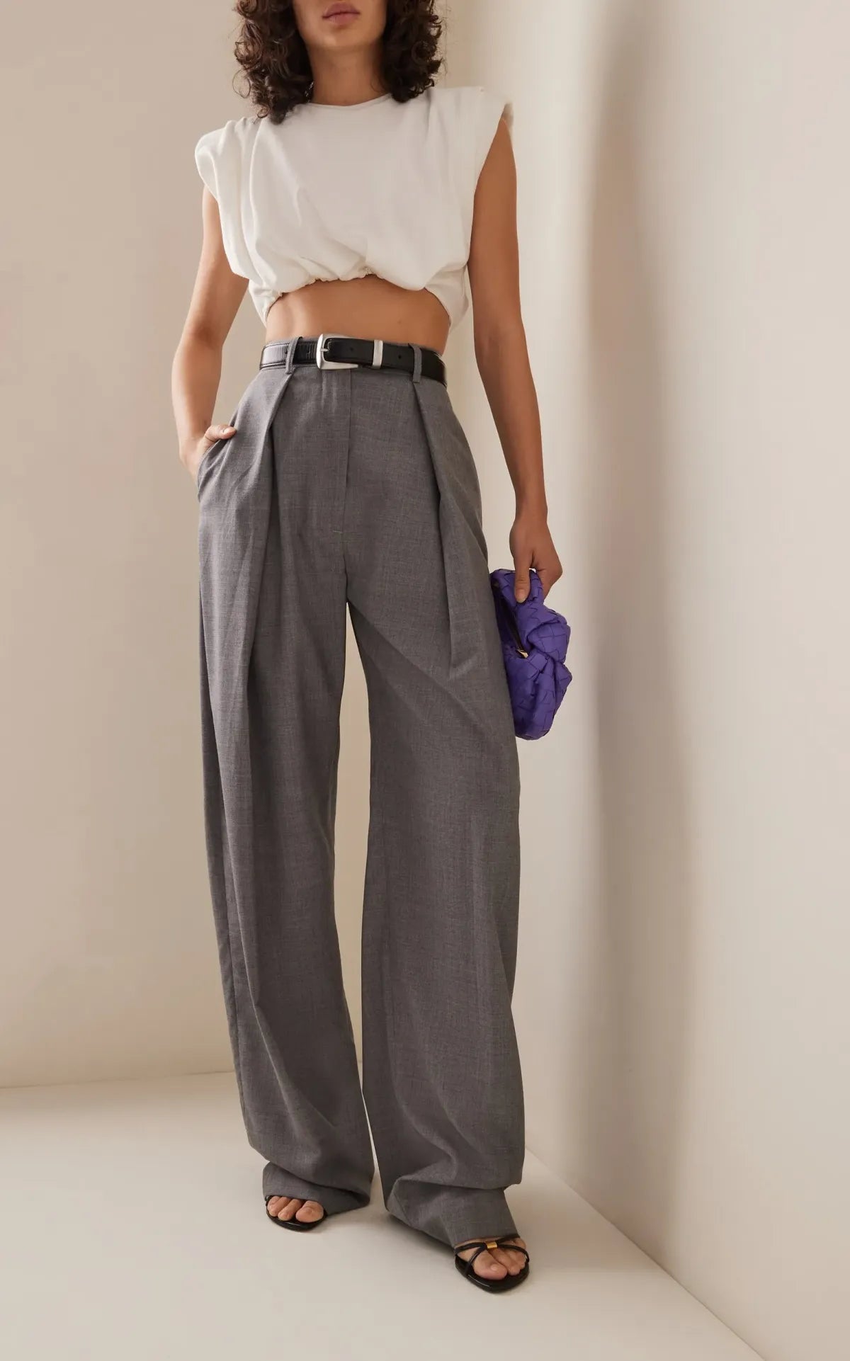 Grey-Wide-Leg-Pleated-Trousers-For-Women