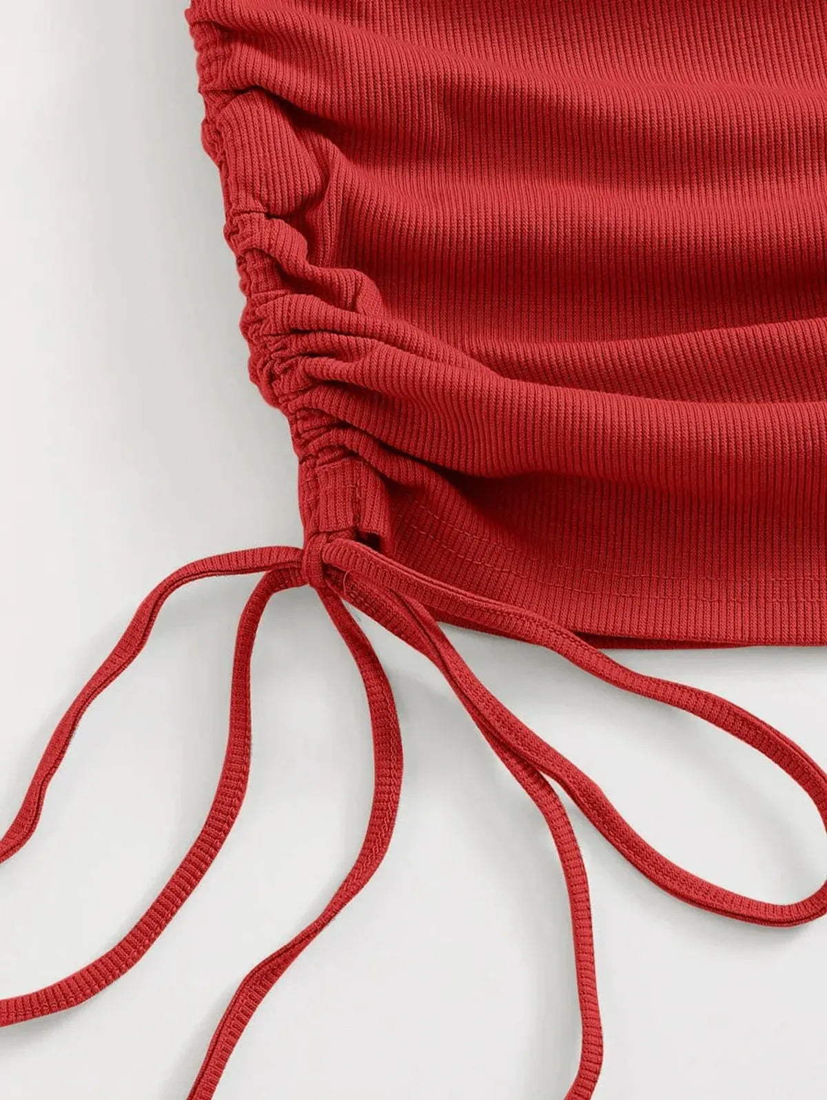 One Shoulder Ruched Knot Side Bodycon Dress