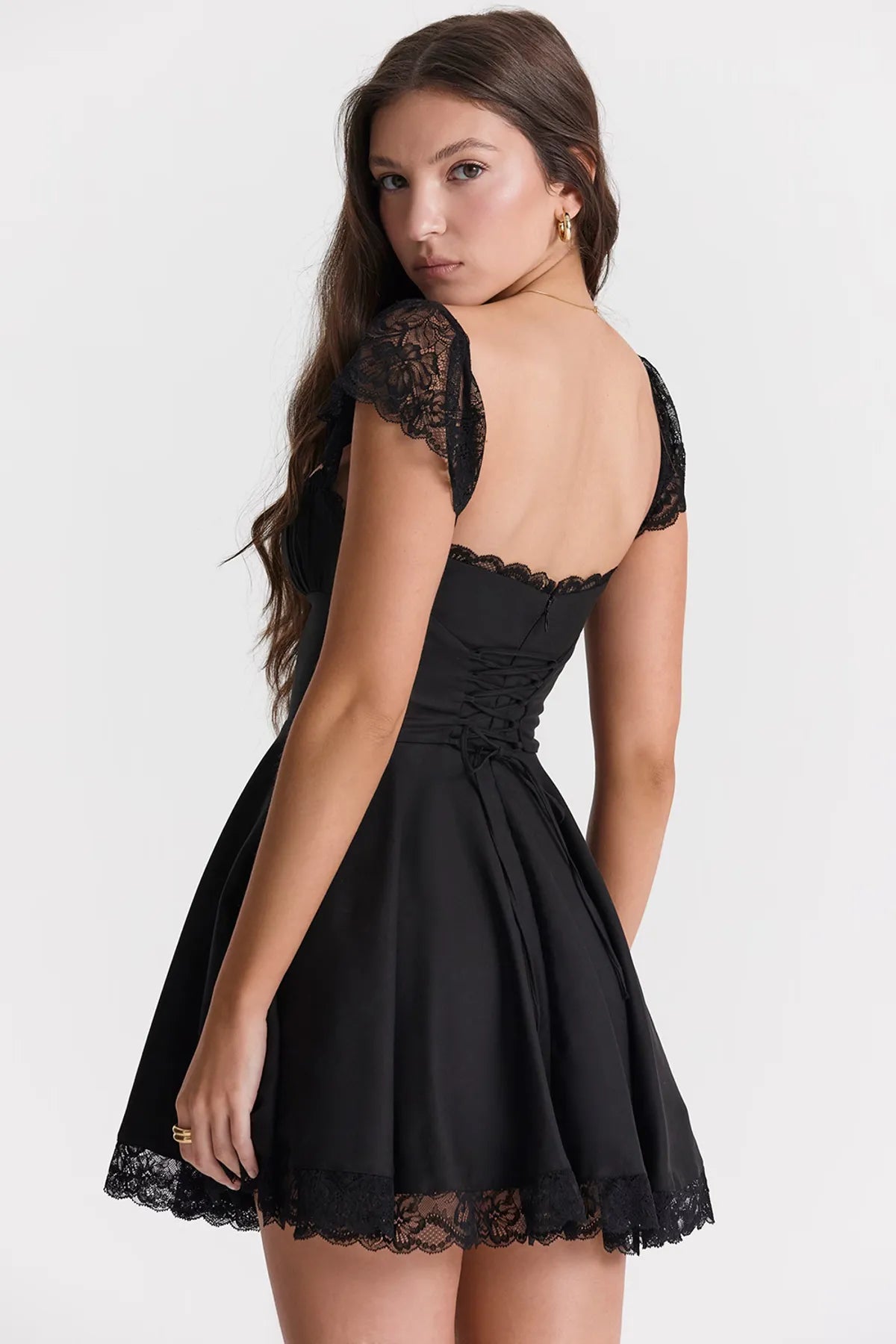 Tints Black a-line Mini Dress
