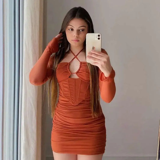 Rust Color Amara Dress For Women